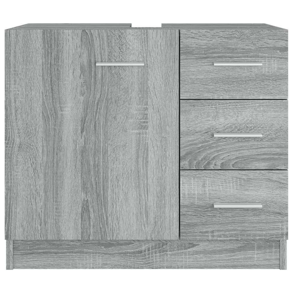 Wastafelkast 63x30x54 cm bewerkt hout grijs sonoma eikenkleurig is nu te koop bij PeponiXL, paradijselijk wonen!