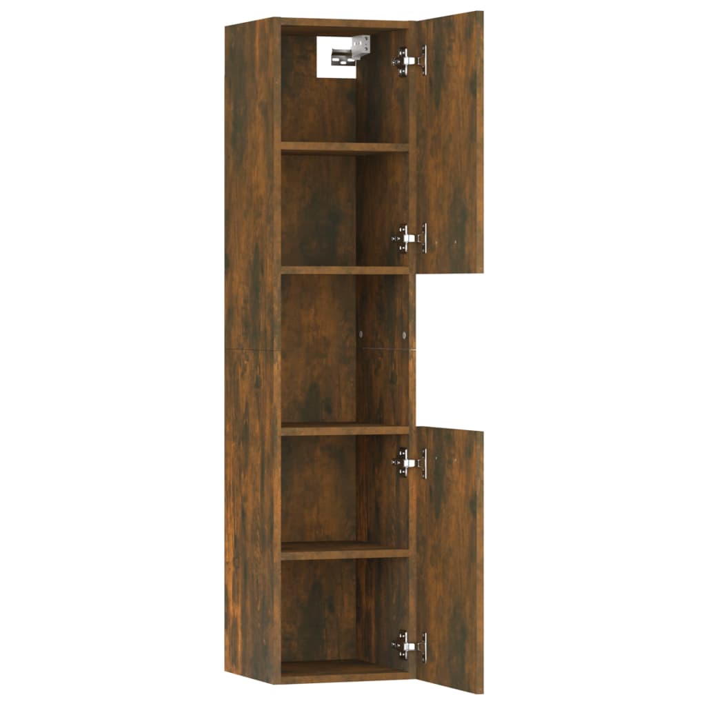 Badkamerkast 30x30x130 cm bewerkt hout gerookt eikenkleurig is nu te koop bij PeponiXL, paradijselijk wonen!