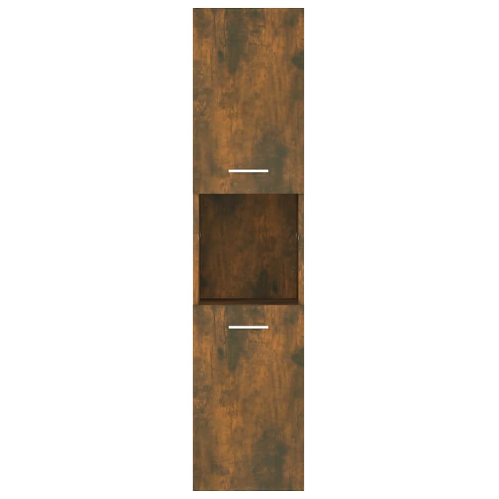 Badkamerkast 30x30x130 cm bewerkt hout gerookt eikenkleurig is nu te koop bij PeponiXL, paradijselijk wonen!