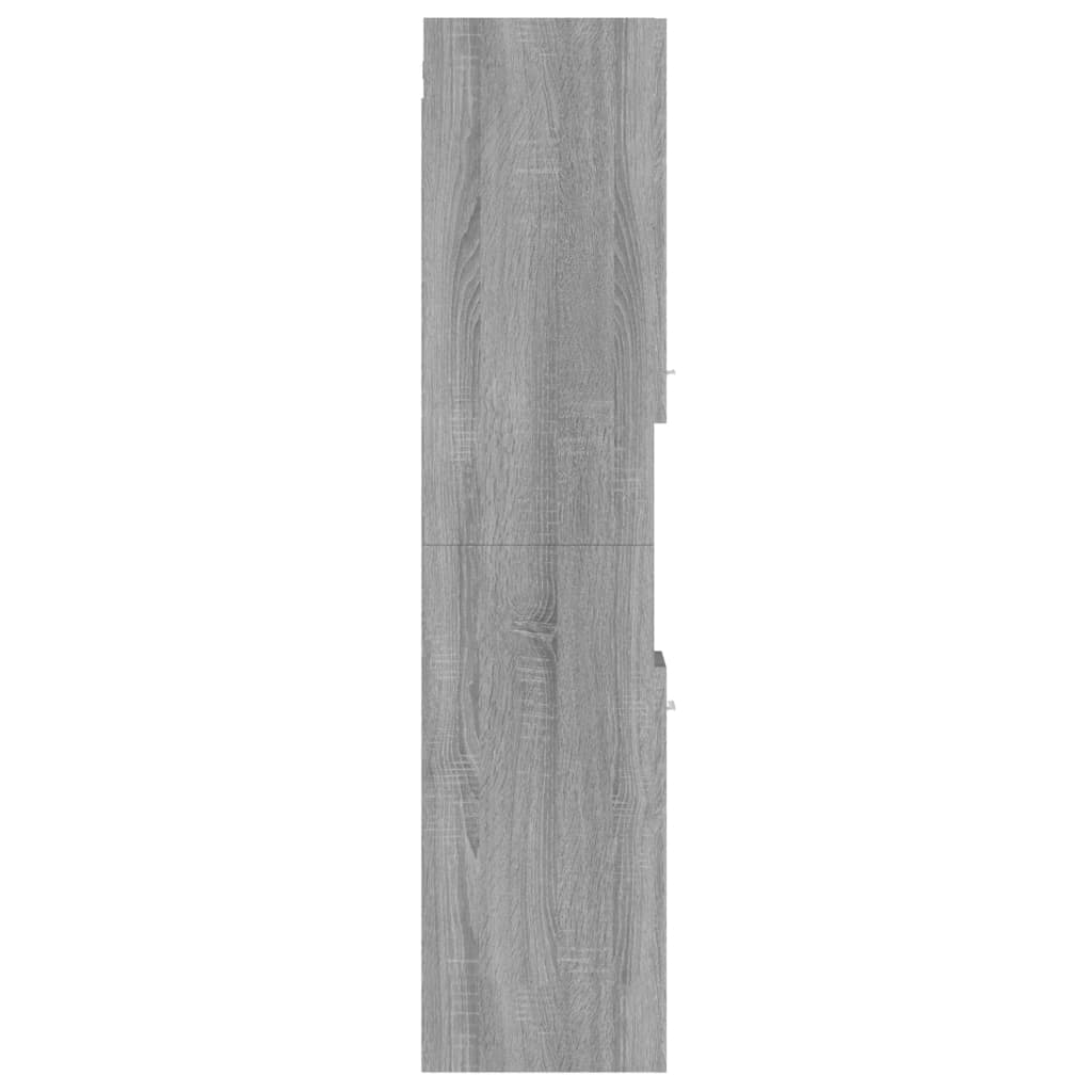Badkamerkast 30x30x130 cm bewerkt hout grijs sonoma eikenkleur is nu te koop bij PeponiXL, paradijselijk wonen!