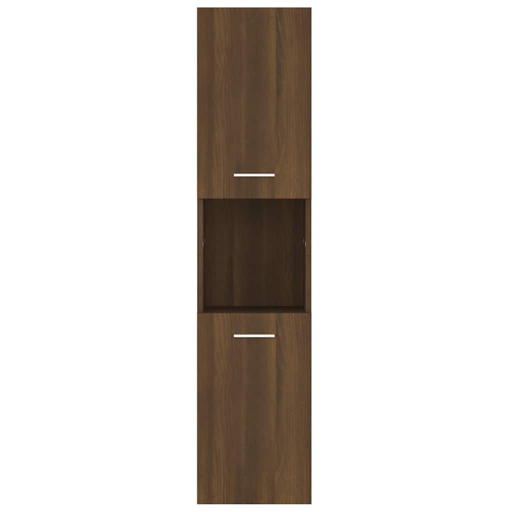 Badkamerkast 30x30x130 cm bewerkt hout bruin eikenkleur is nu te koop bij PeponiXL, paradijselijk wonen!