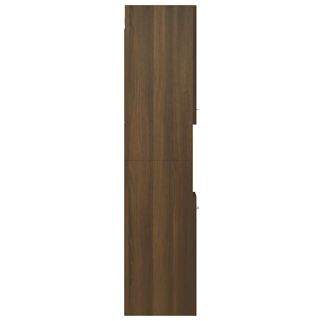 Badkamerkast 30x30x130 cm bewerkt hout bruin eikenkleur is nu te koop bij PeponiXL, paradijselijk wonen!