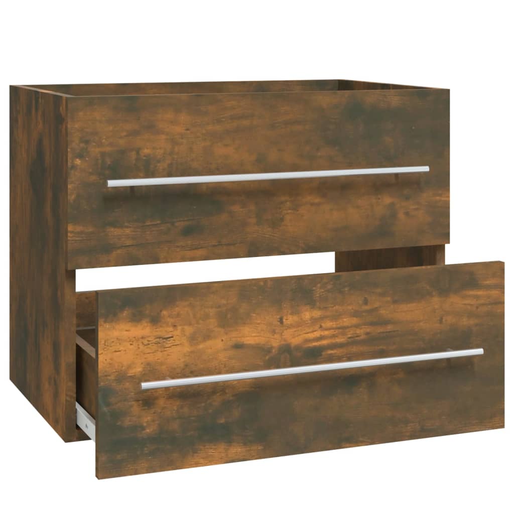 Wastafelkast 60x38,5x48 cm bewerkt hout gerookt eikenkleurig is nu te koop bij PeponiXL, paradijselijk wonen!