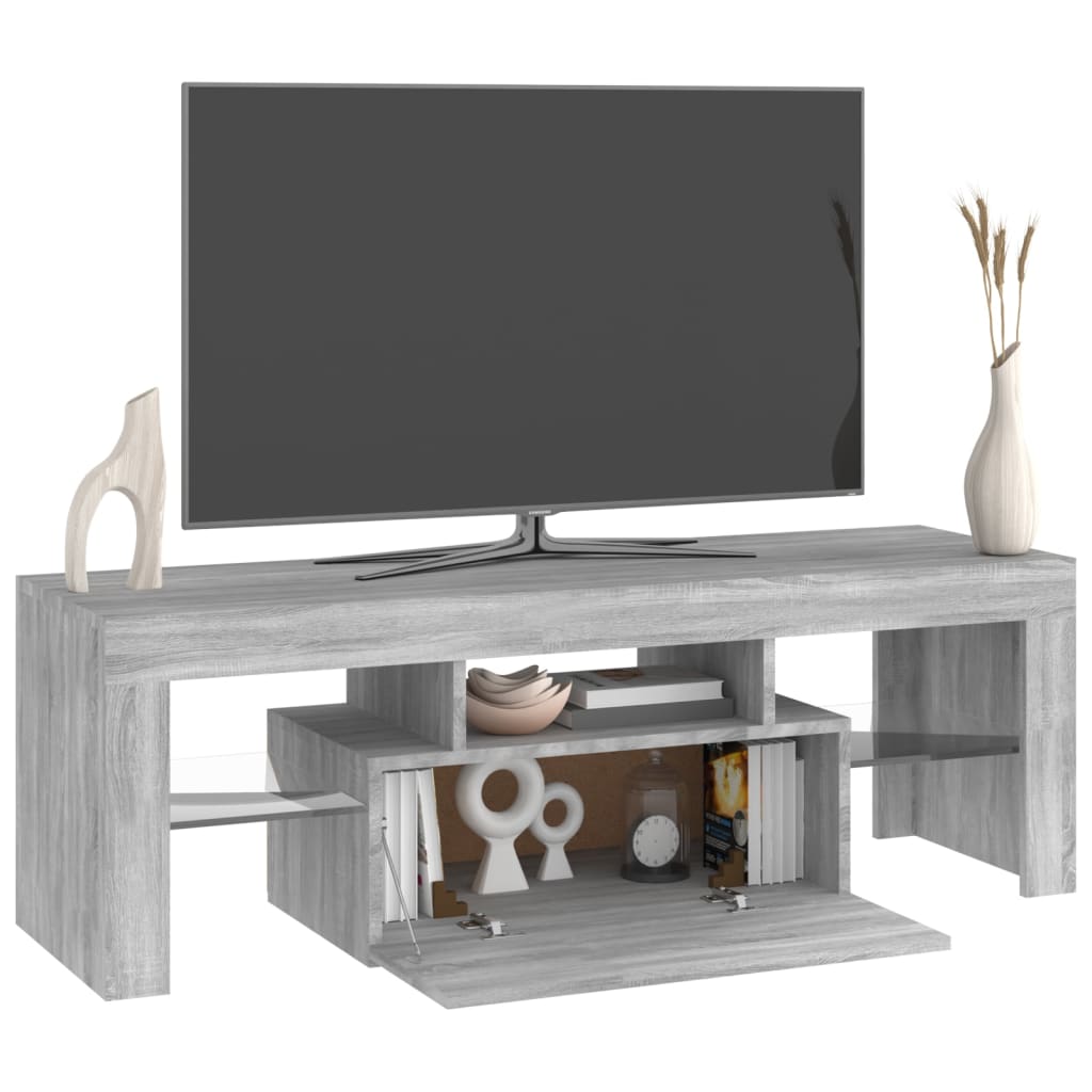 Tv-meubel met LED-verlichting 120x35x40 cm grijs sonoma eiken is nu te koop bij PeponiXL, paradijselijk wonen!