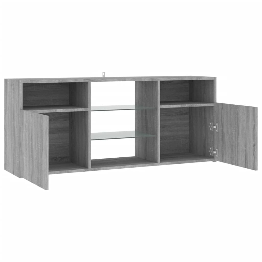Tv-meubel met LED-verlichting 120x30x50 cm grijs sonoma eiken is nu te koop bij PeponiXL, paradijselijk wonen!