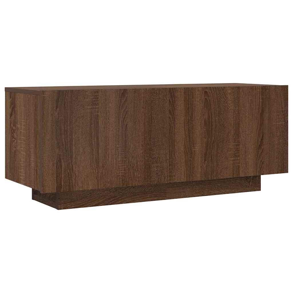 Tv-meubel 100x35x40 cm bewerkt hout bruin eikenkleur is nu te koop bij PeponiXL, paradijselijk wonen!