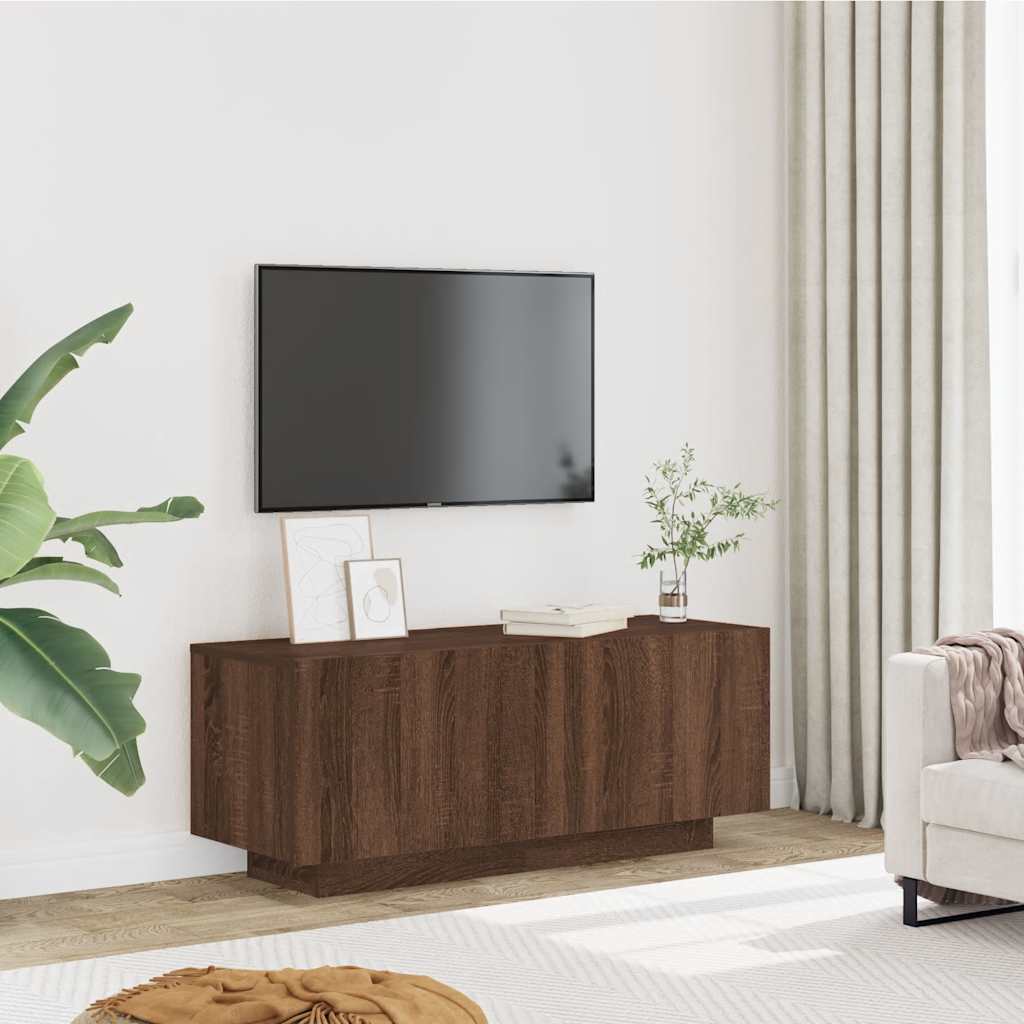 Tv-meubel 100x35x40 cm bewerkt hout bruin eikenkleur is nu te koop bij PeponiXL, paradijselijk wonen!