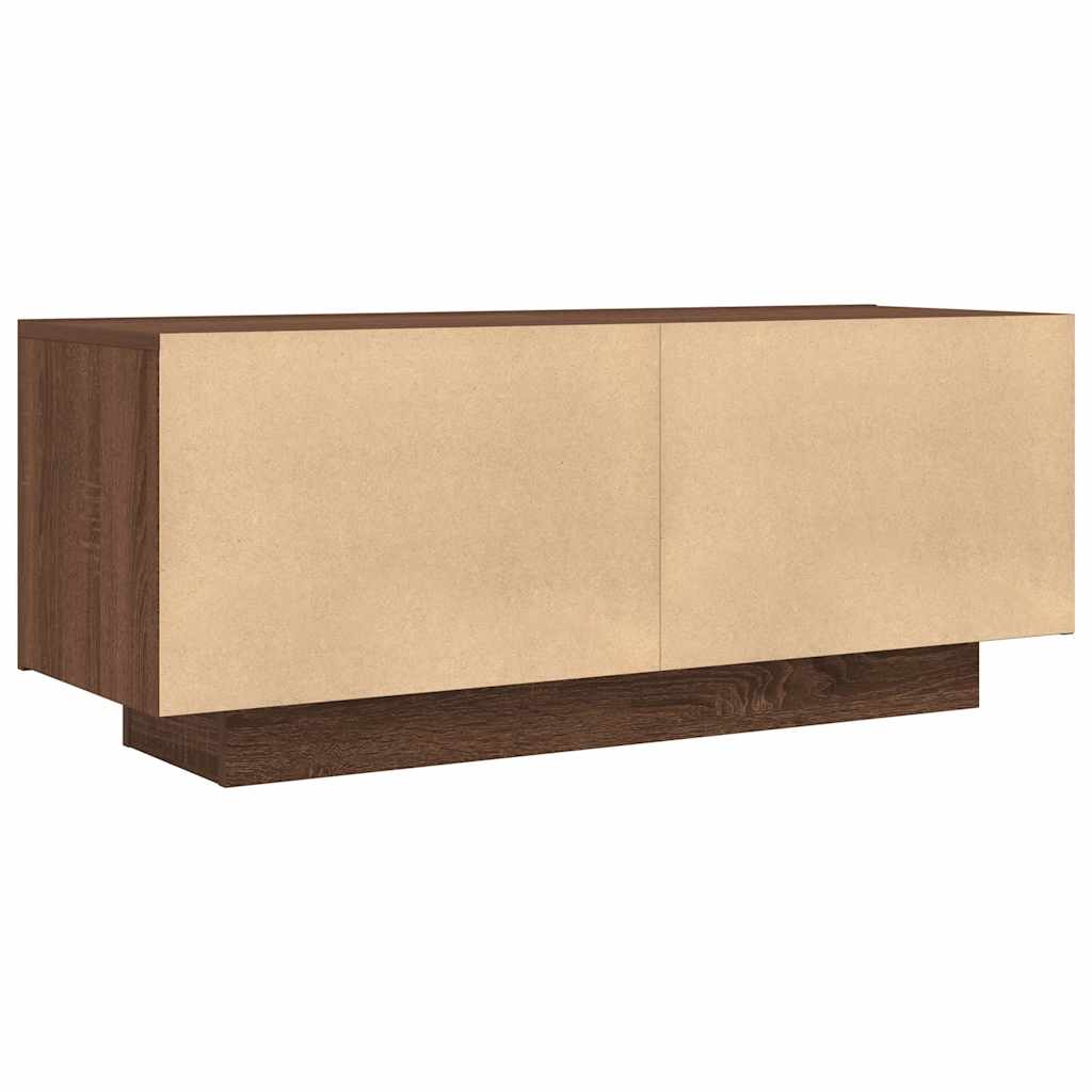 Tv-meubel 100x35x40 cm bewerkt hout bruin eikenkleur is nu te koop bij PeponiXL, paradijselijk wonen!