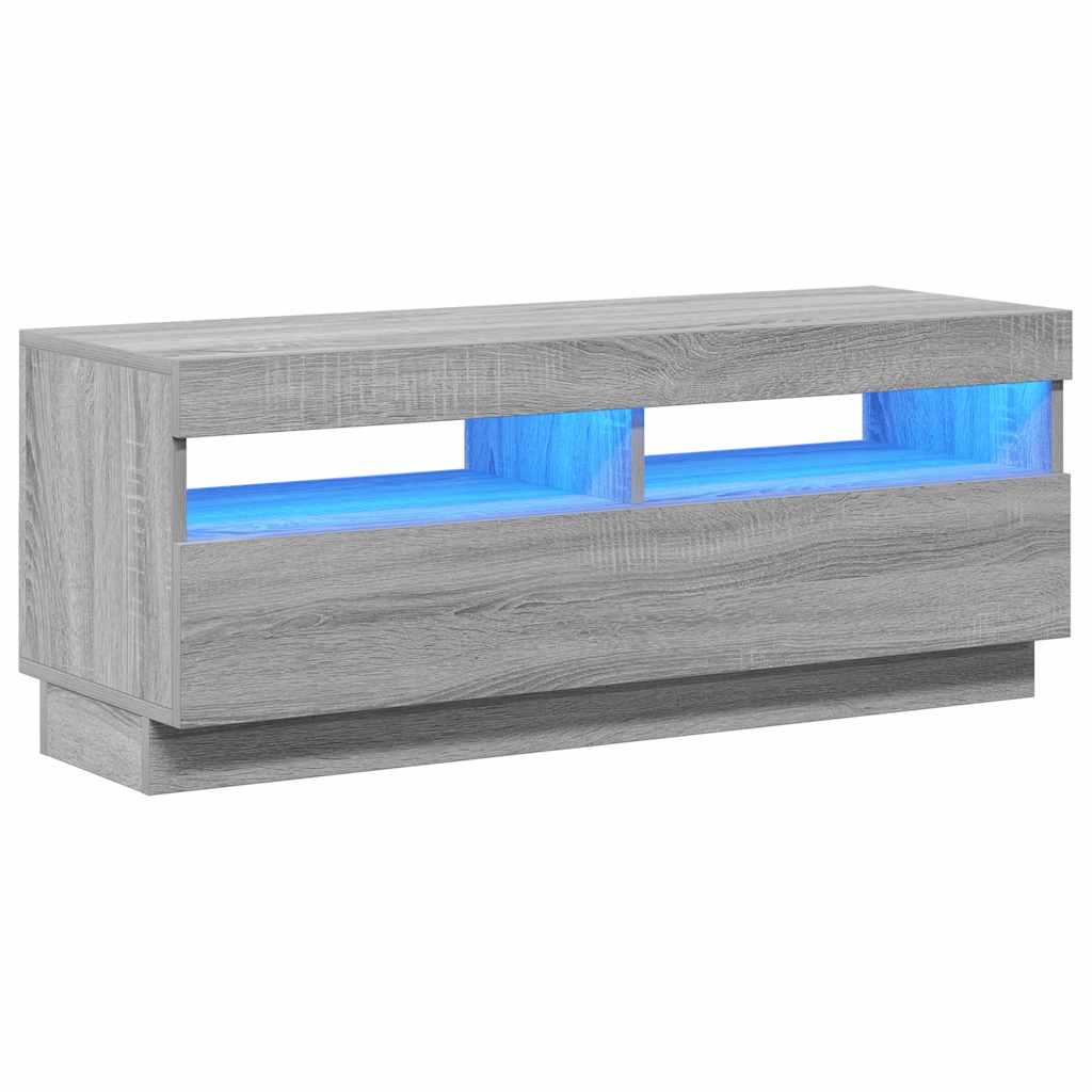 Tv-meubel met LED-verlichting 100x35x40 cm grijs sonoma eiken is nu te koop bij PeponiXL, paradijselijk wonen!