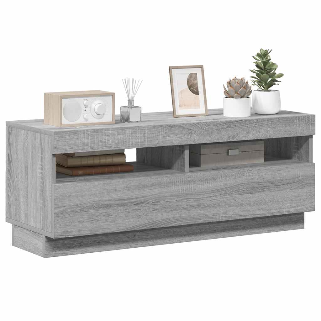 Tv-meubel met LED-verlichting 100x35x40 cm grijs sonoma eiken is nu te koop bij PeponiXL, paradijselijk wonen!