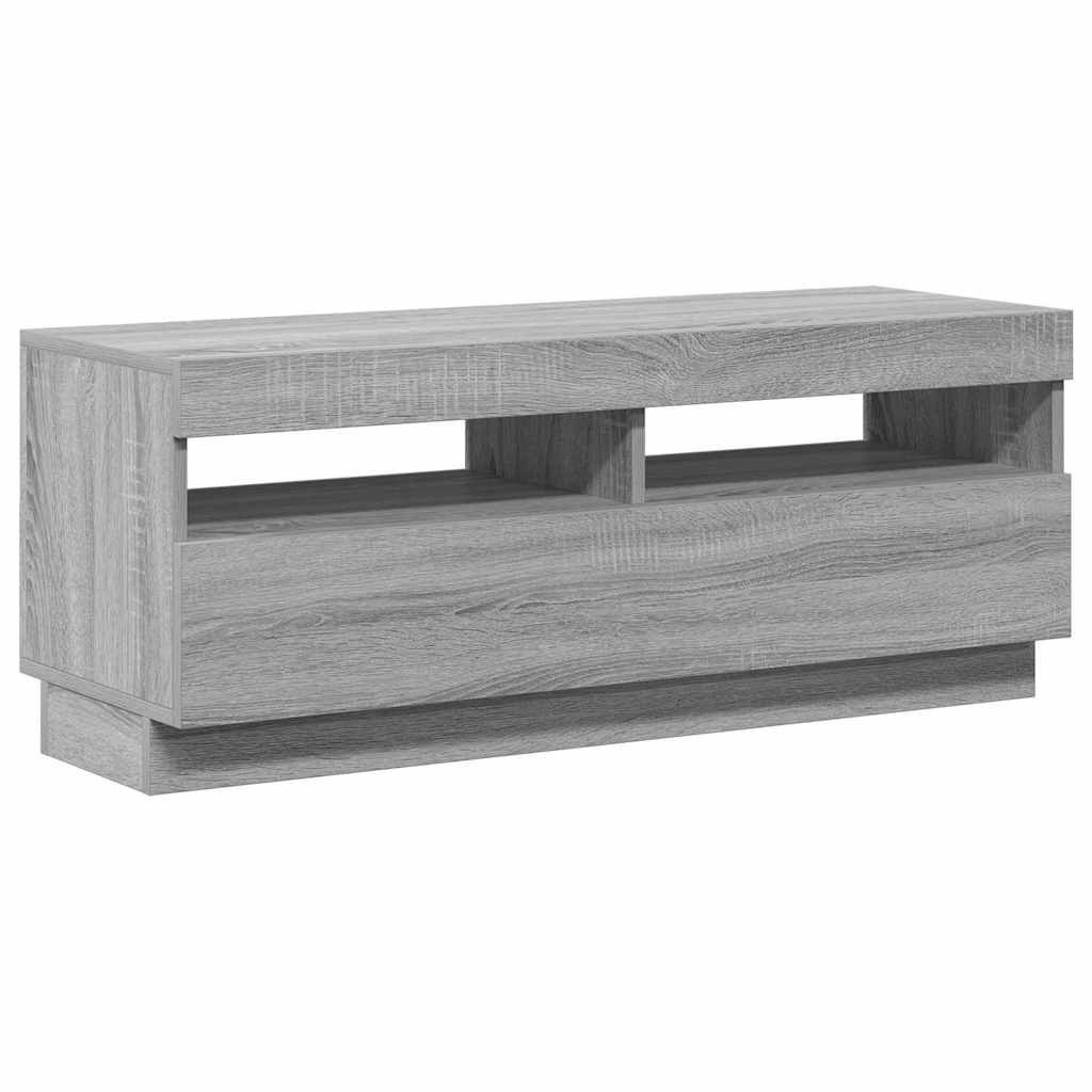 Tv-meubel met LED-verlichting 100x35x40 cm grijs sonoma eiken is nu te koop bij PeponiXL, paradijselijk wonen!