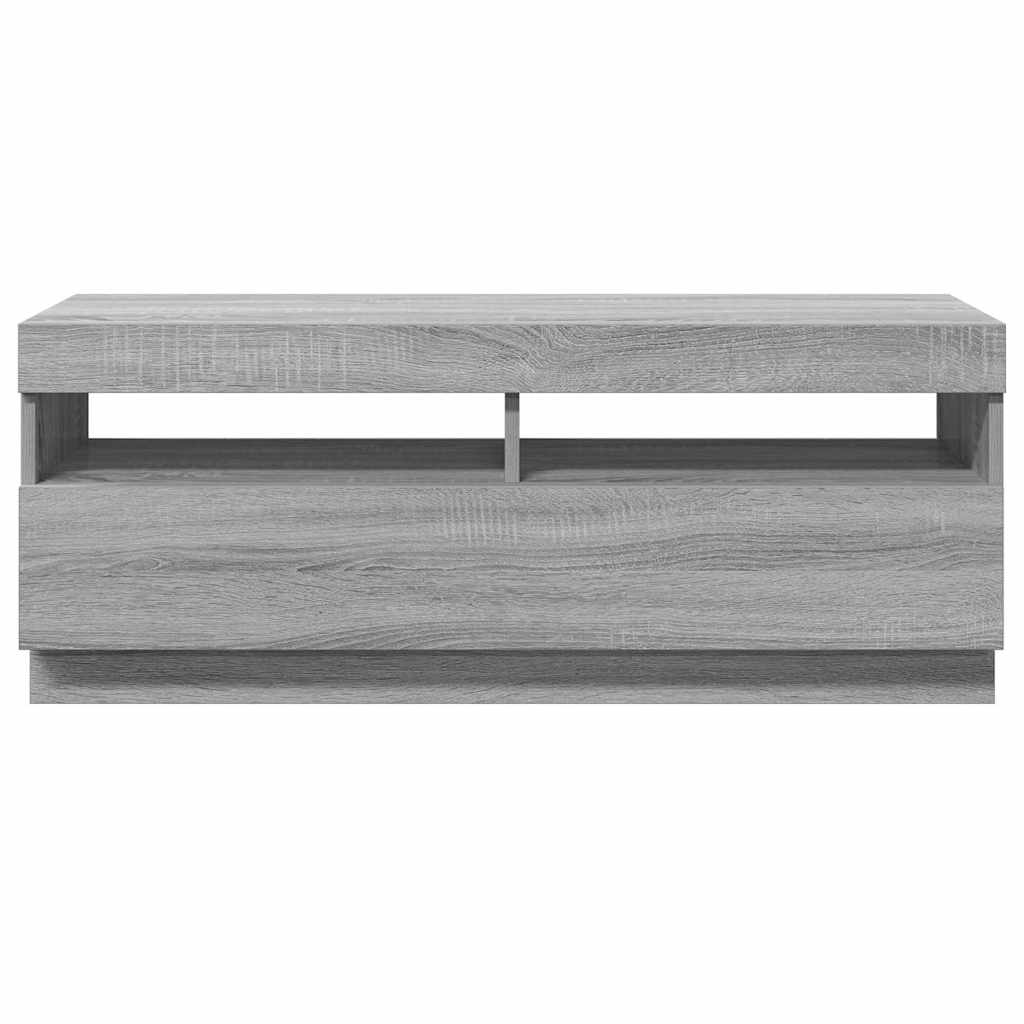 Tv-meubel met LED-verlichting 100x35x40 cm grijs sonoma eiken is nu te koop bij PeponiXL, paradijselijk wonen!