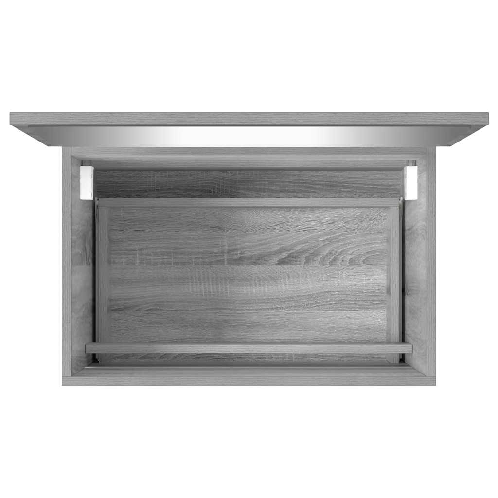 2-delige Badkamermeubelset bewerkt hout grijs sonoma eikenkleur is nu te koop bij PeponiXL, paradijselijk wonen!