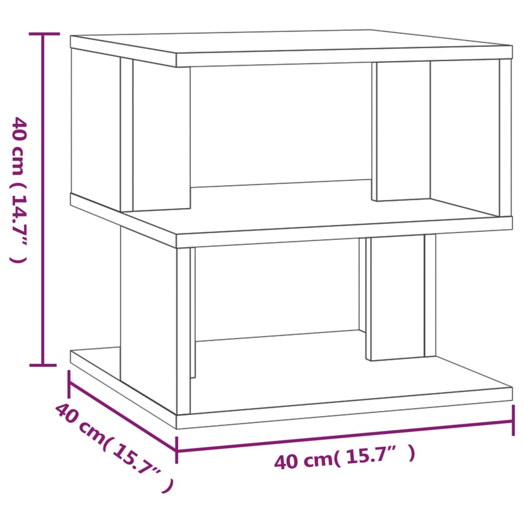 Salontafel 40x40x40 cm bewerkt hout gerookt eikenkleurig is nu te koop bij PeponiXL, paradijselijk wonen!