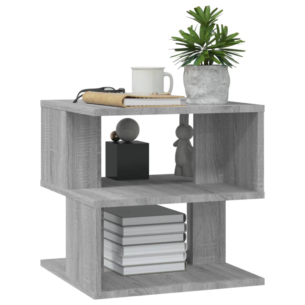 Bijzettafel 40x40x40 cm bewerkt hout grijs sonoma eikenkleurig is nu te koop bij PeponiXL, paradijselijk wonen!