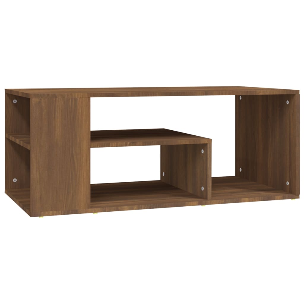 Salontafel 100x50x40 cm bewerkt hout bruineiken is nu te koop bij PeponiXL, paradijselijk wonen!