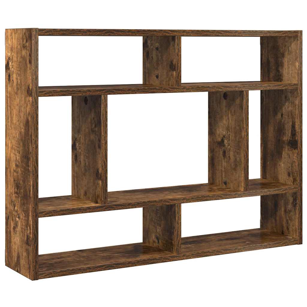 Wandschap 75x16x55 cm bewerkt hout gerookt eikenkleurig is nu te koop bij PeponiXL, paradijselijk wonen!