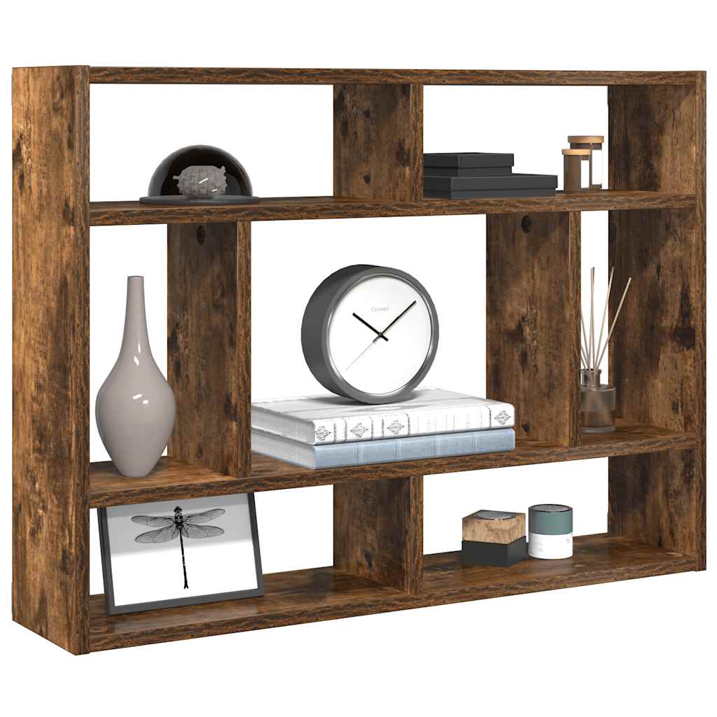 Wandschap 75x16x55 cm bewerkt hout gerookt eikenkleurig is nu te koop bij PeponiXL, paradijselijk wonen!