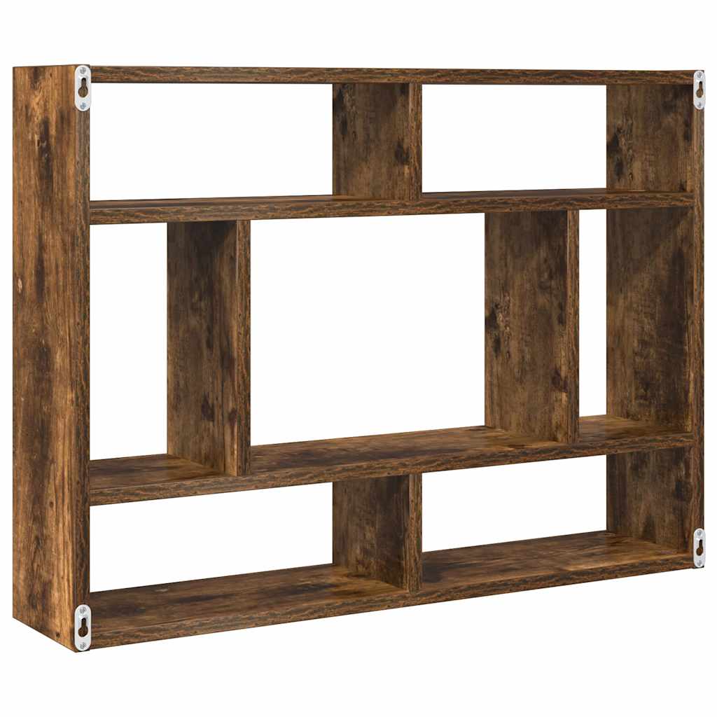Wandschap 75x16x55 cm bewerkt hout gerookt eikenkleurig is nu te koop bij PeponiXL, paradijselijk wonen!