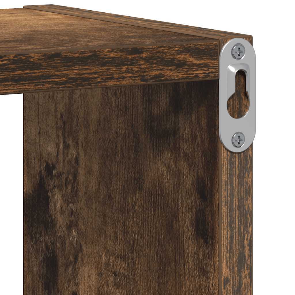 Wandschap 75x16x55 cm bewerkt hout gerookt eikenkleurig is nu te koop bij PeponiXL, paradijselijk wonen!