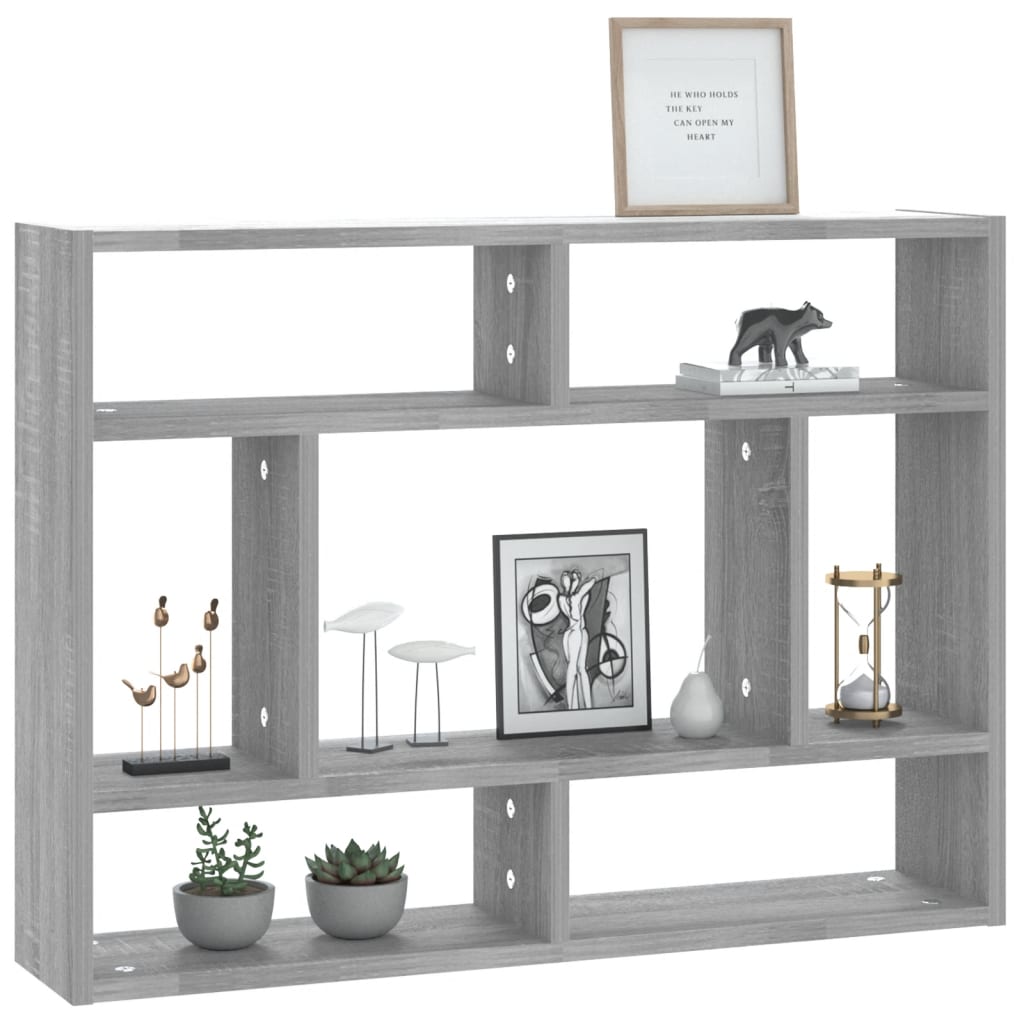 Wandschap 75x16x55 cm bewerkt hout grijs sonoma eikenkleurig is nu te koop bij PeponiXL, paradijselijk wonen!