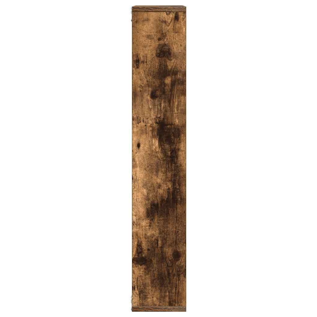Wandschap 36x16x90 cm bewerkt hout gerookt eikenkleurig is nu te koop bij PeponiXL, paradijselijk wonen!