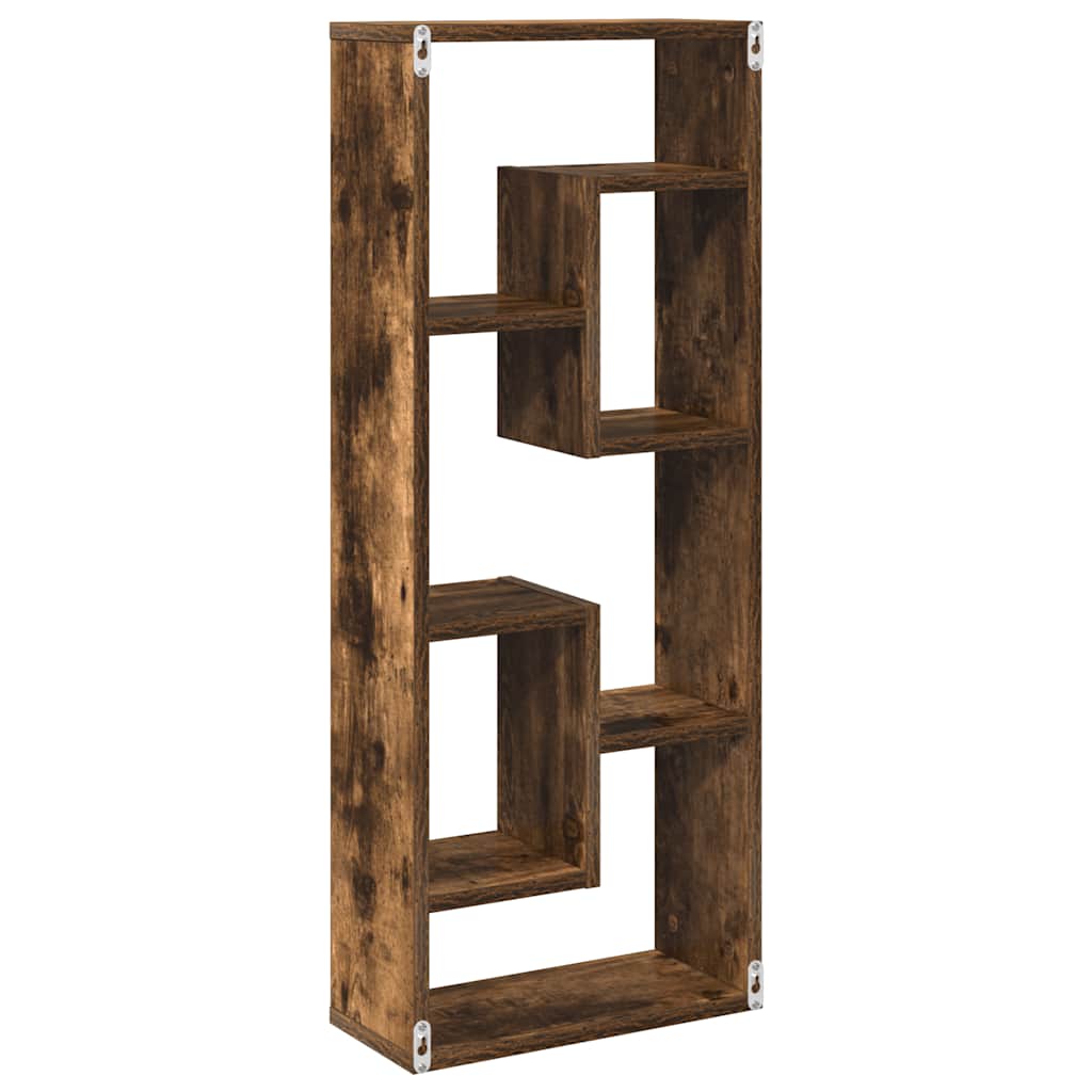 Wandschap 36x16x90 cm bewerkt hout gerookt eikenkleurig is nu te koop bij PeponiXL, paradijselijk wonen!