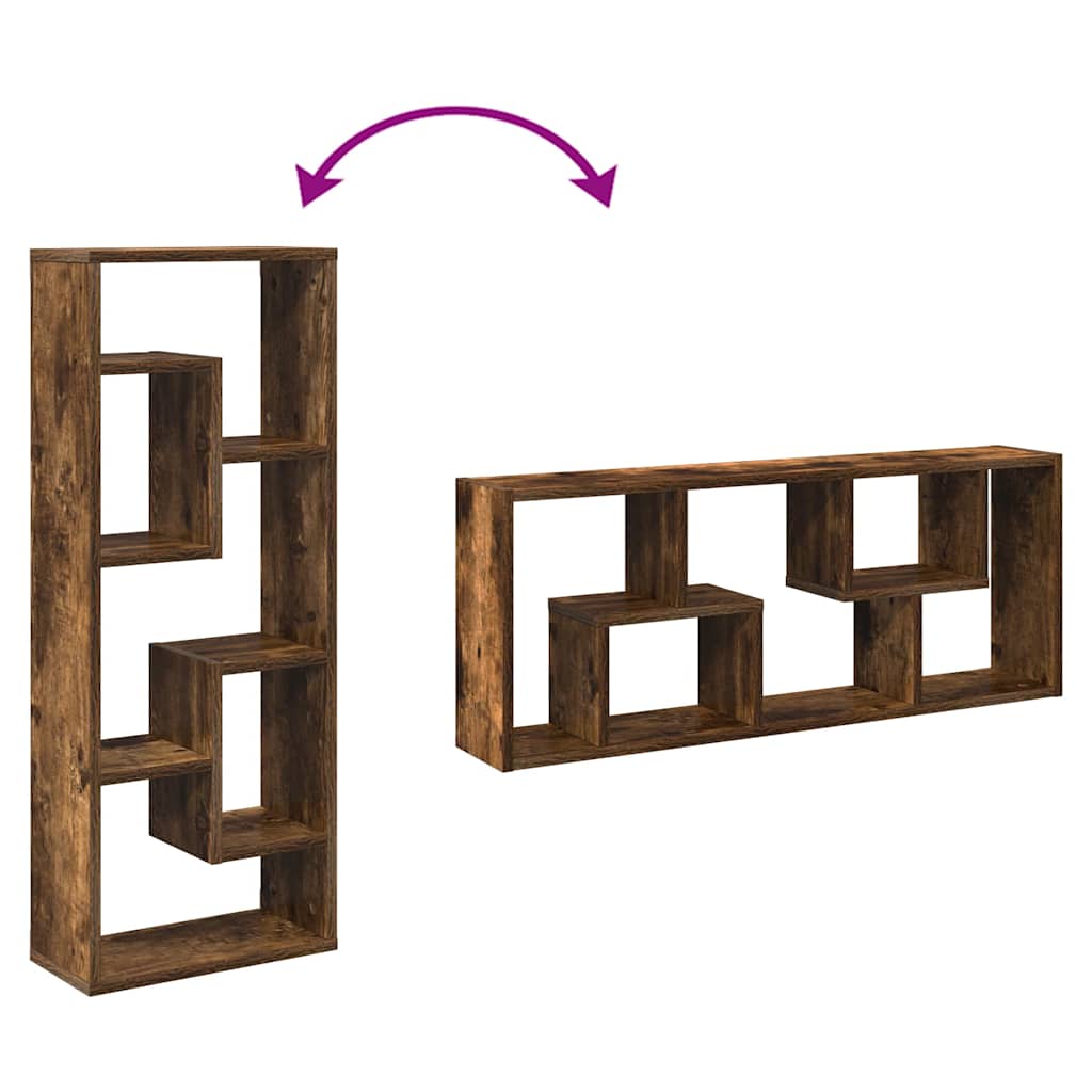 Wandschap 36x16x90 cm bewerkt hout gerookt eikenkleurig is nu te koop bij PeponiXL, paradijselijk wonen!