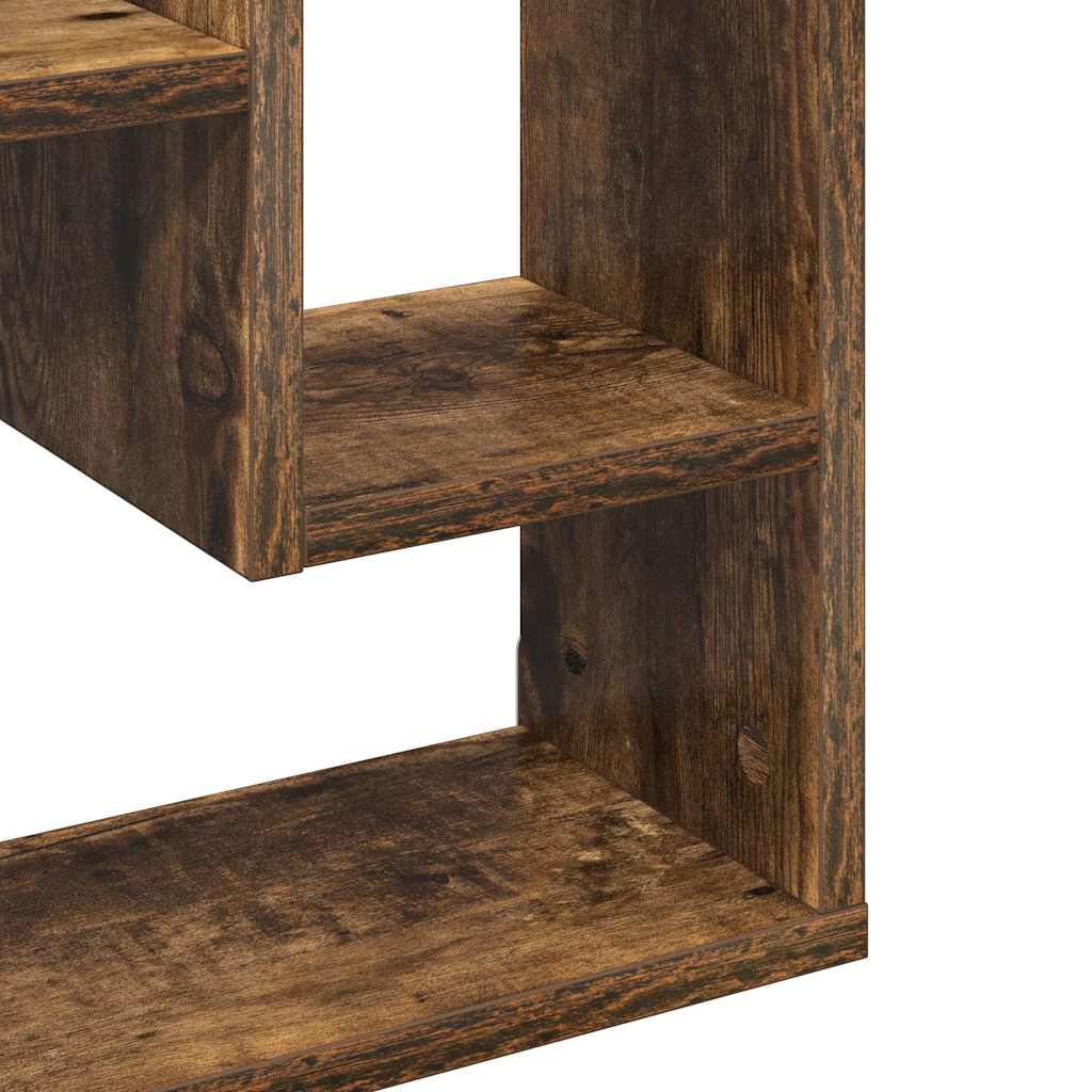 Wandschap 36x16x90 cm bewerkt hout gerookt eikenkleurig is nu te koop bij PeponiXL, paradijselijk wonen!