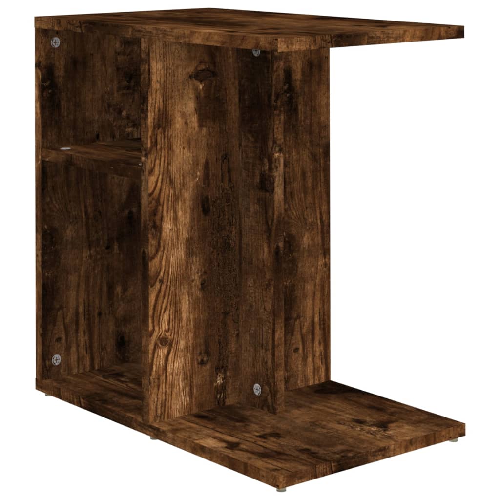 Bijzettafel 50x30x50 cm bewerkt hout gerookt eikenkleurig is nu te koop bij PeponiXL, paradijselijk wonen!