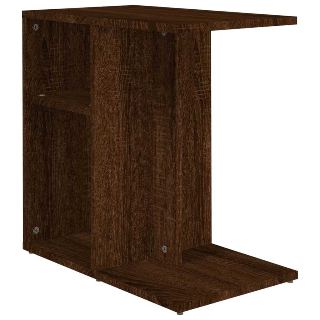 Bijzettafel 50x30x50 cm bewerkt hout bruin eikenkleur is nu te koop bij PeponiXL, paradijselijk wonen!