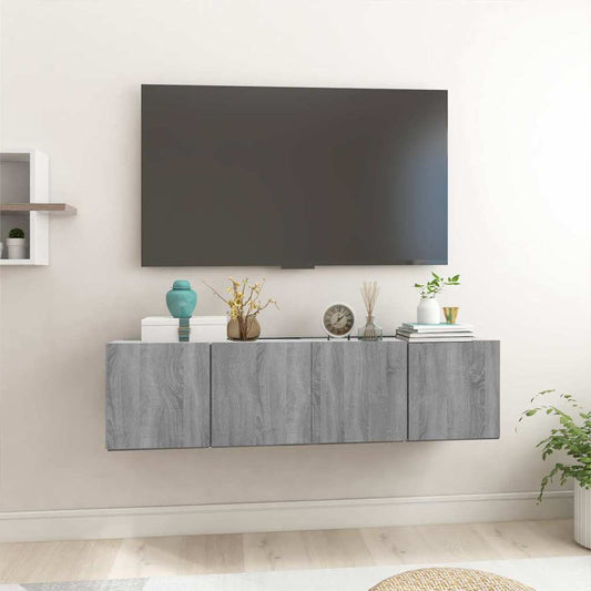 Tv-hangmeubelen 2 st 60x30x30 cm bewerkt hout grijs sonoma is nu te koop bij PeponiXL, paradijselijk wonen!
