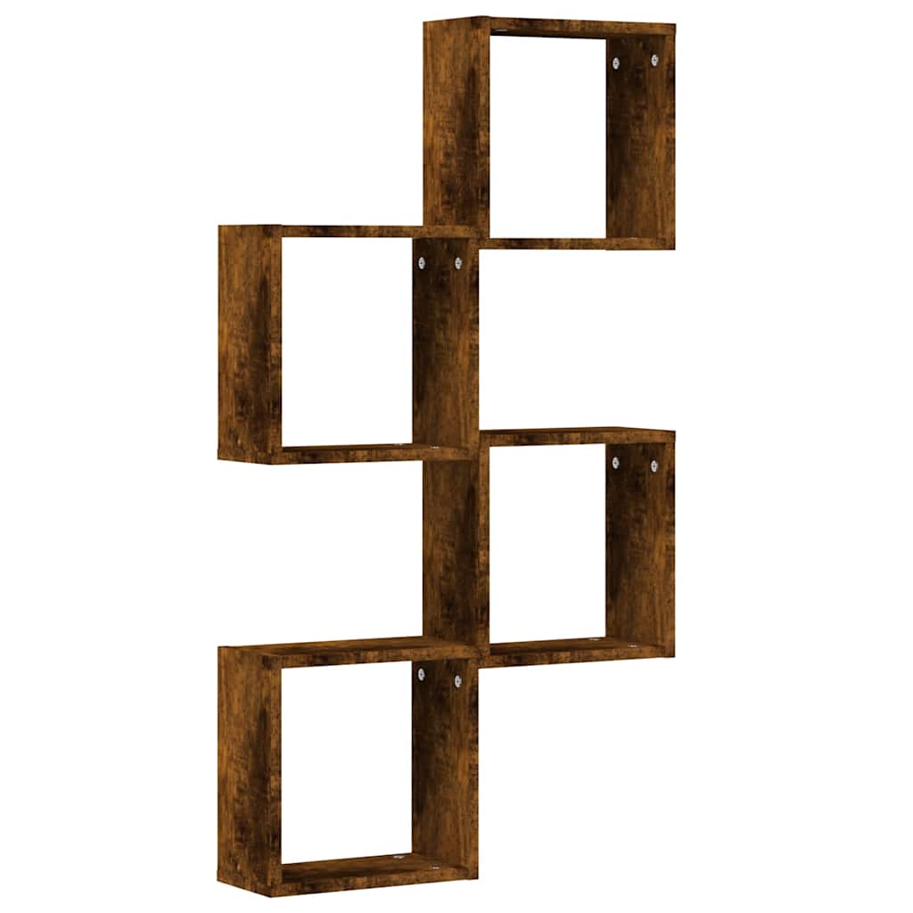 Wandrekken kubus 4 st 30x15x30 cm gerookt eiken is nu te koop bij PeponiXL, paradijselijk wonen!