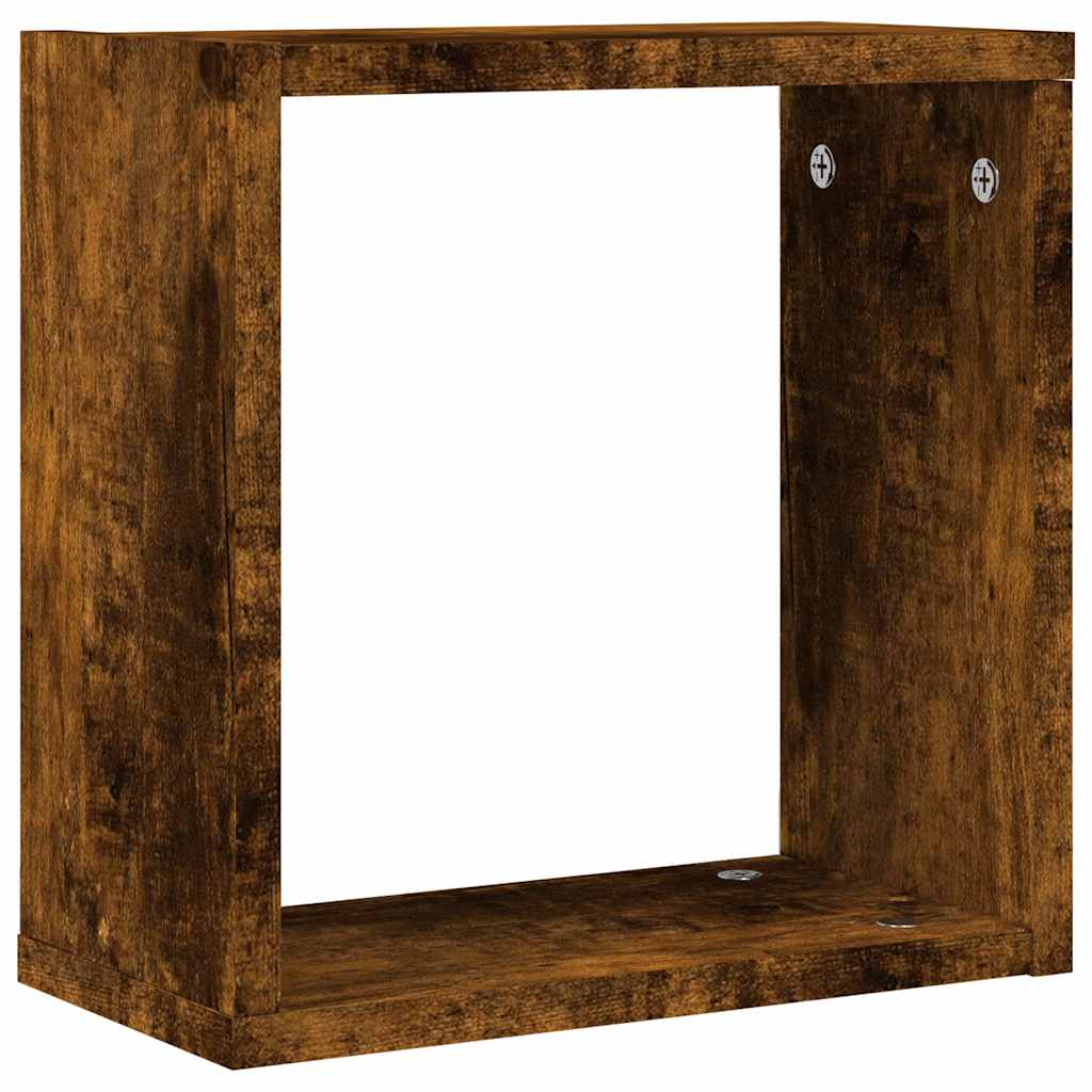 Wandrekken kubus 4 st 30x15x30 cm gerookt eiken is nu te koop bij PeponiXL, paradijselijk wonen!
