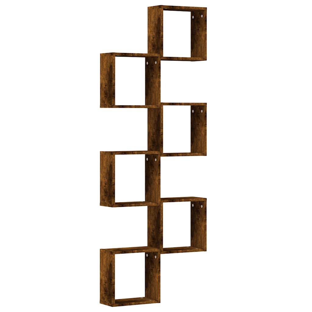 Wandrekken kubus 6 st 30x15x30 cm gerookt eiken is nu te koop bij PeponiXL, paradijselijk wonen!