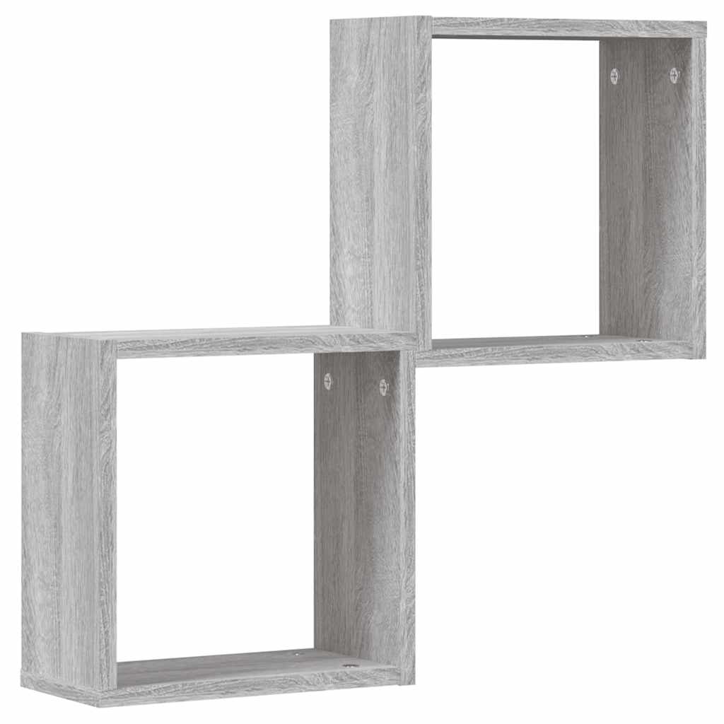 Wandrekken Kubus 2 st 30x15x30 cm grijs sonoma is nu te koop bij PeponiXL, paradijselijk wonen!