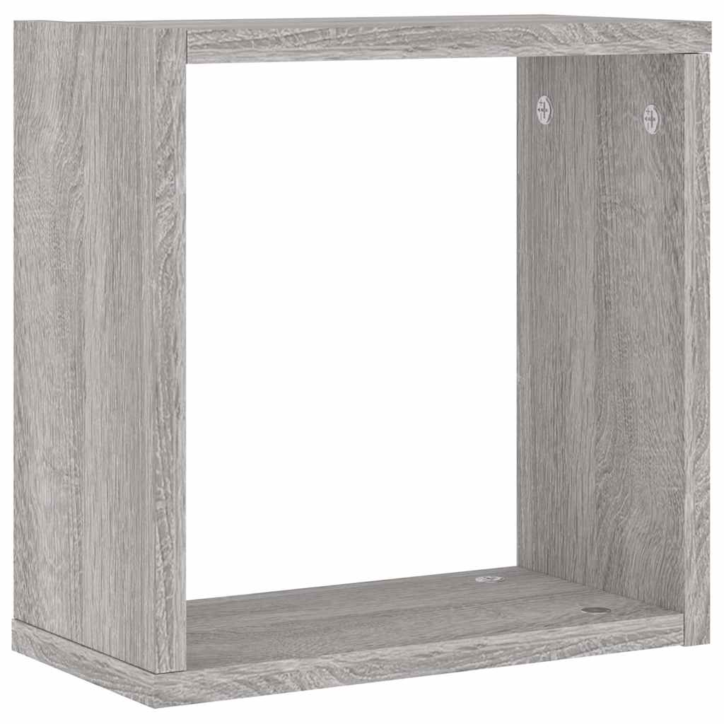 Wandrekken Kubus 2 st 30x15x30 cm grijs sonoma is nu te koop bij PeponiXL, paradijselijk wonen!