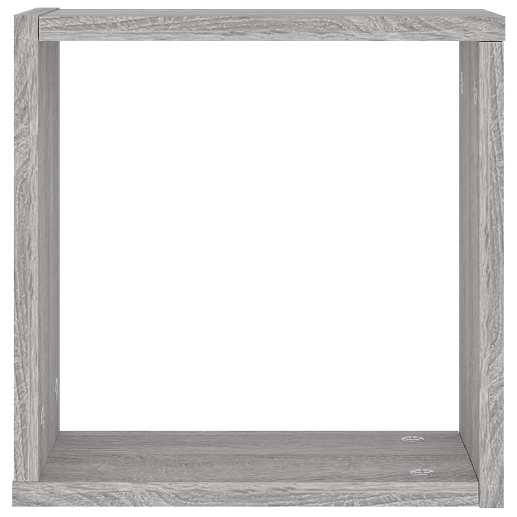 Wandrekken Kubus 2 st 30x15x30 cm grijs sonoma is nu te koop bij PeponiXL, paradijselijk wonen!