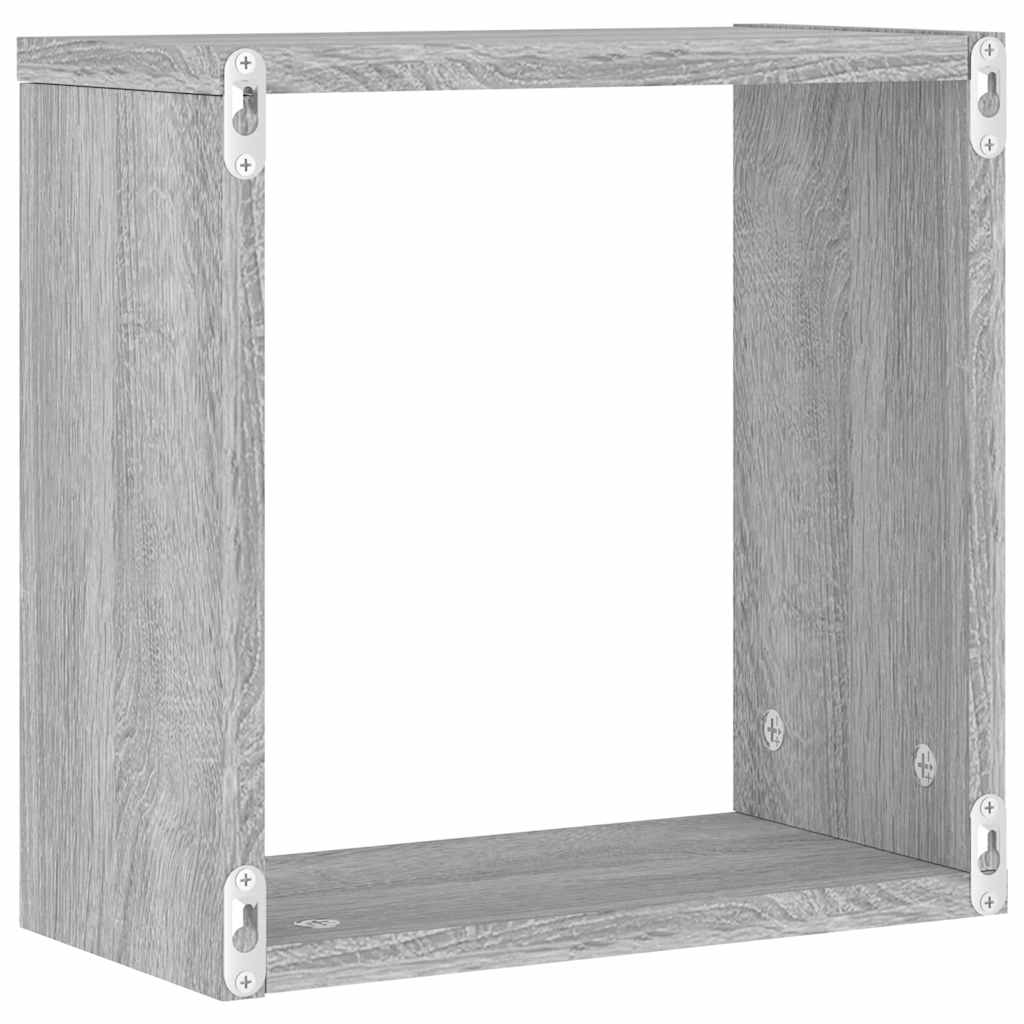 Wandrekken Kubus 2 st 30x15x30 cm grijs sonoma is nu te koop bij PeponiXL, paradijselijk wonen!