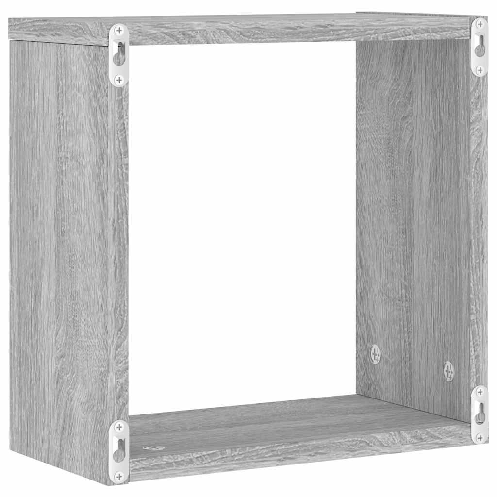 Wandschappen kubus 6 st 30x15x30 cm grijs sonoma is nu te koop bij PeponiXL, paradijselijk wonen!