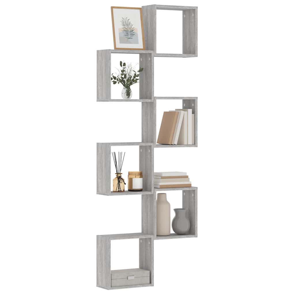 Wandschappen kubus 6 st 30x15x30 cm grijs sonoma is nu te koop bij PeponiXL, paradijselijk wonen!