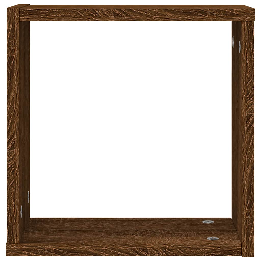 Wandrekken kubus 2 st 30x15x30 cm gerookt bruin eiken is nu te koop bij PeponiXL, paradijselijk wonen!