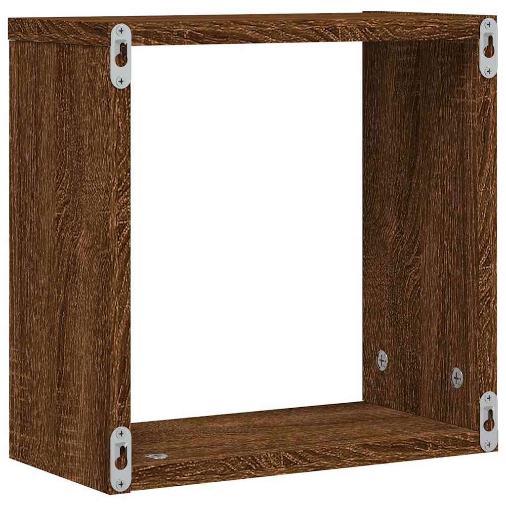 Wandschappen kubus 4 st 30x15x30 cm sonoma bruin eikenkleurig is nu te koop bij PeponiXL, paradijselijk wonen!