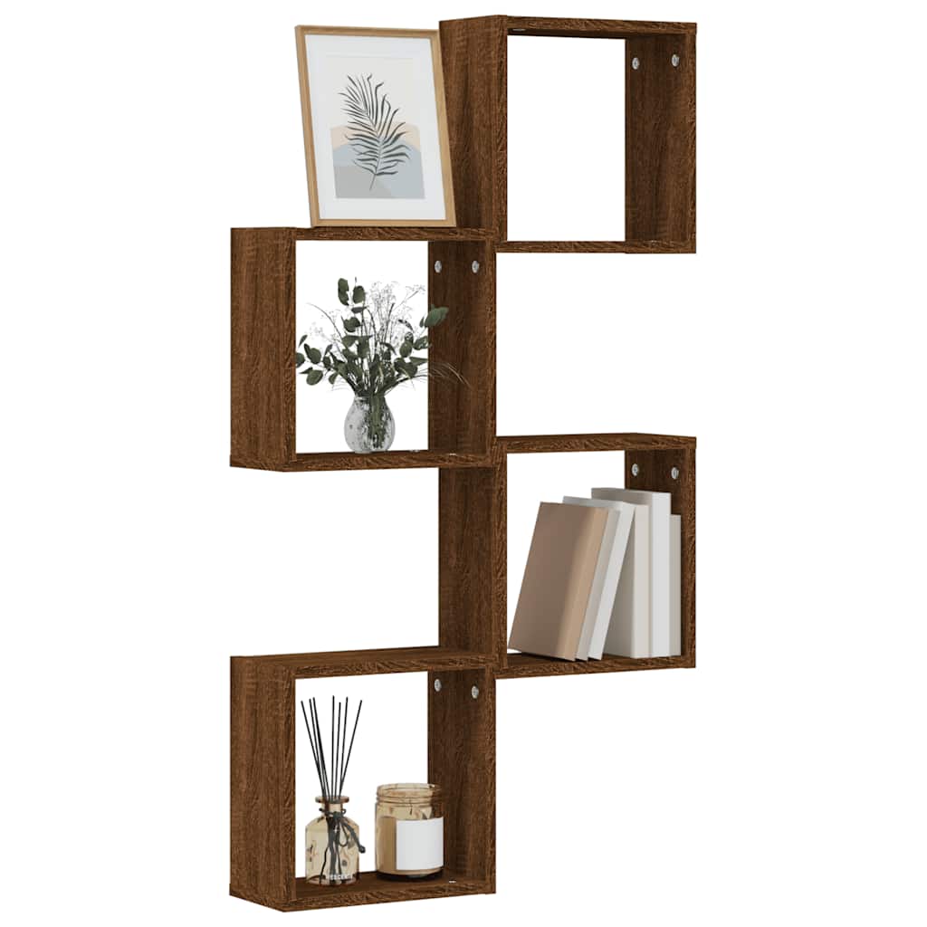Wandschappen kubus 4 st 30x15x30 cm sonoma bruin eikenkleurig is nu te koop bij PeponiXL, paradijselijk wonen!