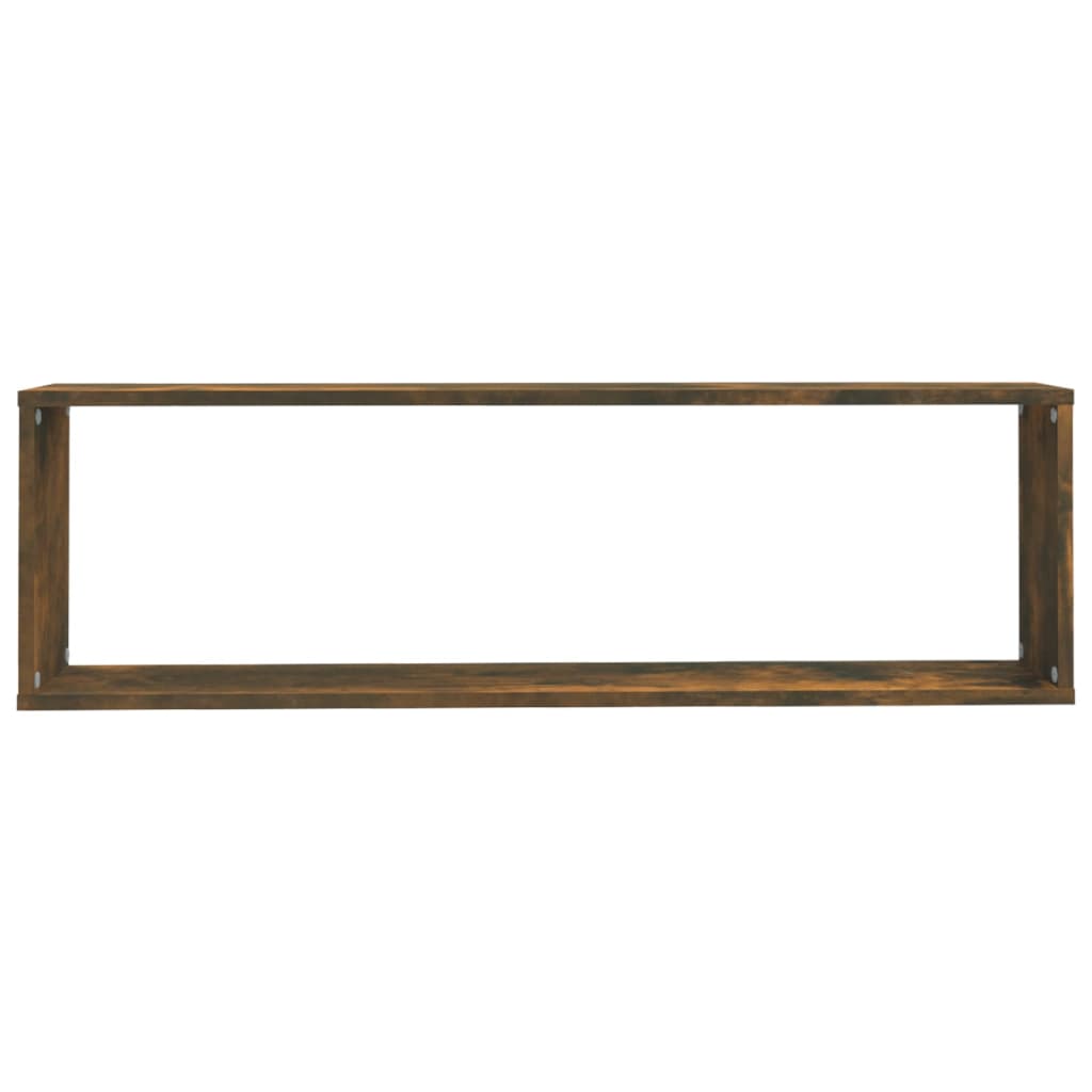 Wandschappen kubus 4 st 100x15x30 cm bewerkt hout gerookt eiken is nu te koop bij PeponiXL, paradijselijk wonen!