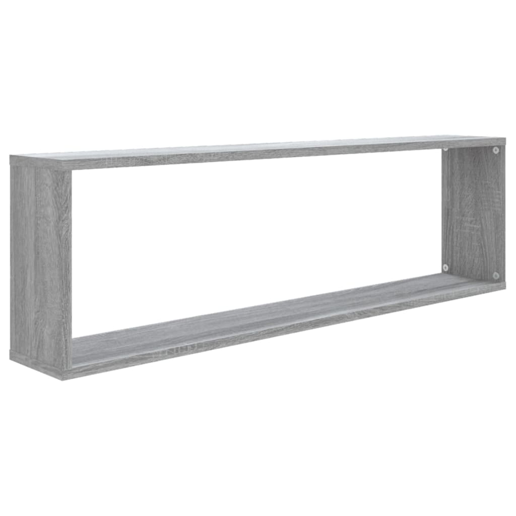 Wandschappen kubus 2 st 100x15x30 cm bewerkt hout grijs sonoma is nu te koop bij PeponiXL, paradijselijk wonen!