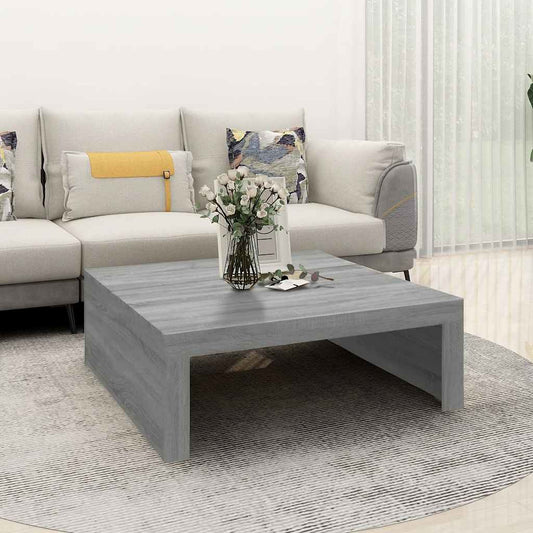 Salontafel 100x100x35 cm bewerkt hout grijs sonoma eikenkleurig is nu te koop bij PeponiXL, paradijselijk wonen!