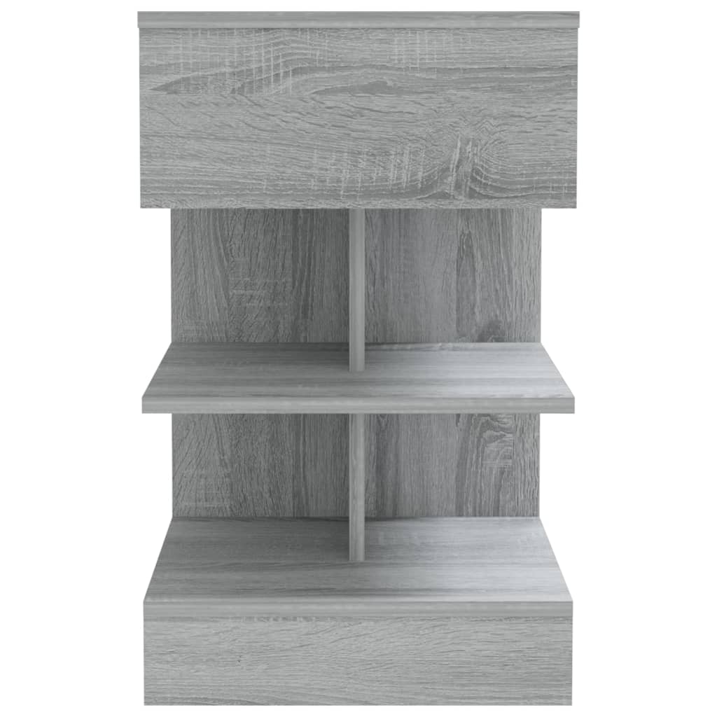 Nachtkastjes 2 st 40x35x65 cm bewerkt hout grijs sonoma eiken is nu te koop bij PeponiXL, paradijselijk wonen!