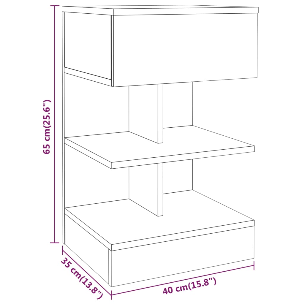 Nachtkastjes 2 st 40x35x65 cm bewerkt hout grijs sonoma eiken is nu te koop bij PeponiXL, paradijselijk wonen!