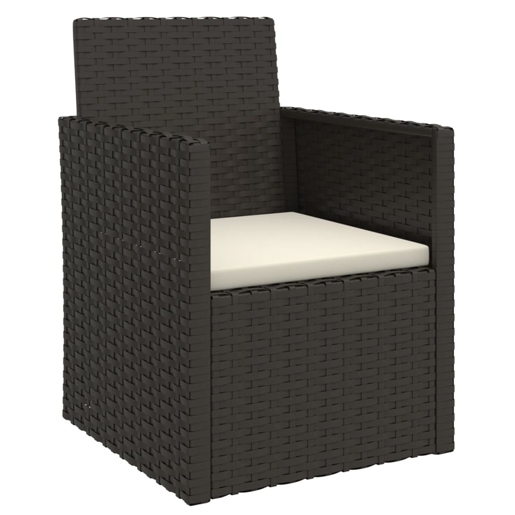 3-delige Loungeset met kussens poly rattan zwart is nu te koop bij PeponiXL, paradijselijk wonen!